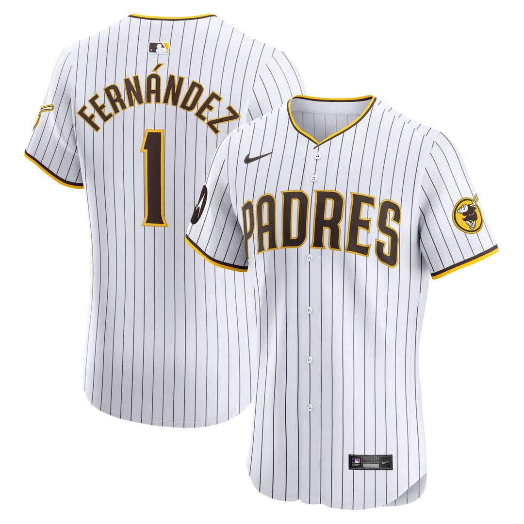 San Diego Padres Tony Fernández White Home Elite Sponsor Patch Baseball Jersey