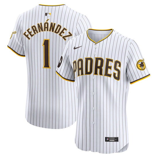San Diego Padres Tony Fernández White Home Elite Sponsor Patch Baseball Jersey