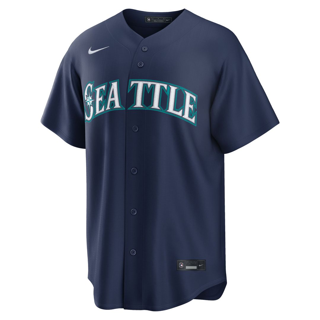Seattle Mariners Navy Road Replica Baseball Jersey | MLB Baseball Jersey