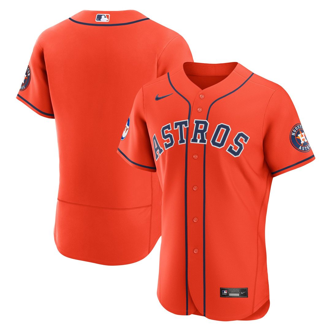 Houston Astros Orange Alternate Sponsor Patch Authentic Baseball Jersey | MLB Baseball Jersey