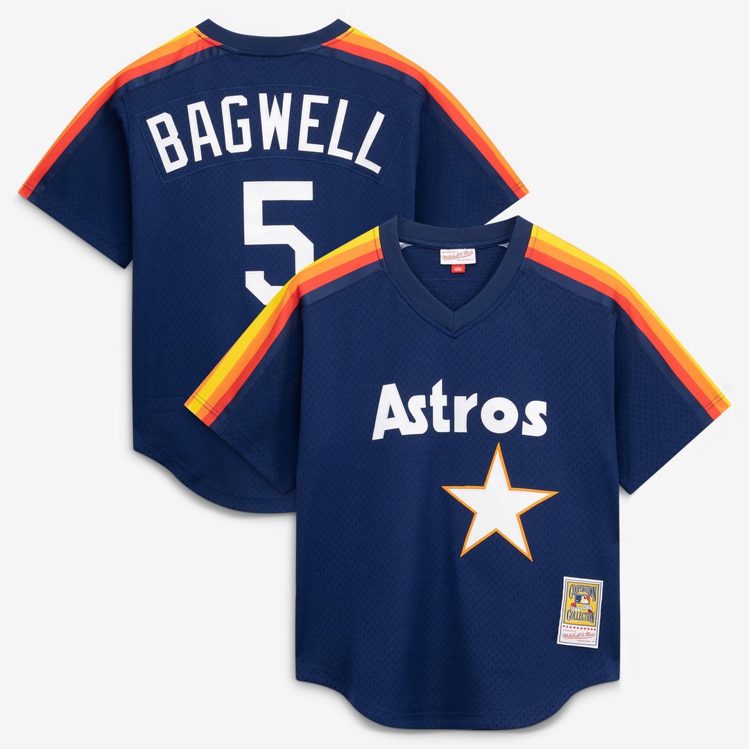 Houston Astros Jeff Bagwell Navy Authentic Batting Practice Baseball Jersey