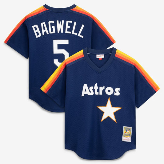 Houston Astros Jeff Bagwell Navy Authentic Batting Practice Baseball Jersey