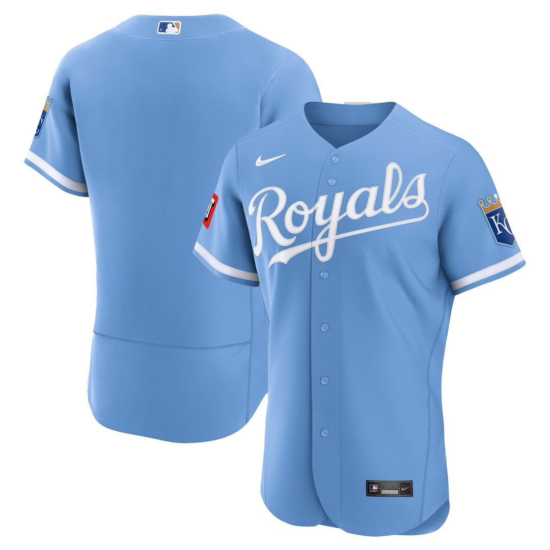Kansas City Royals Light Blue Alternate Sponsor Patch Authentic Baseball Jersey