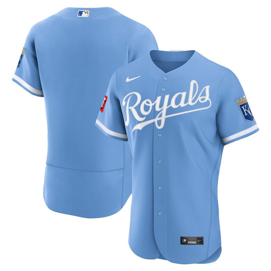 Kansas City Royals Light Blue Alternate Sponsor Patch Authentic Baseball Jersey