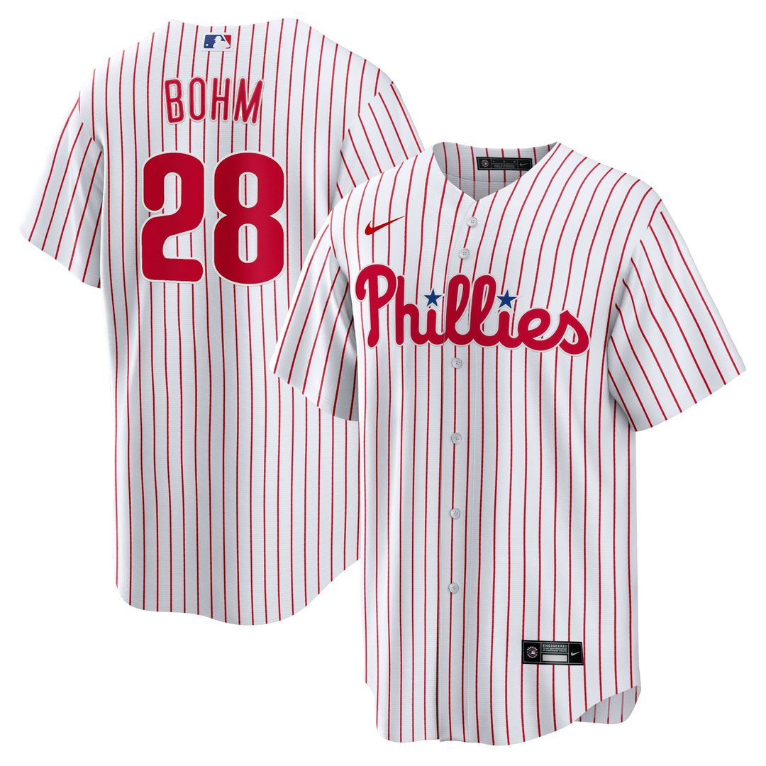 Philadelphia Phillies Alec Bohm White Replica Baseball Jersey