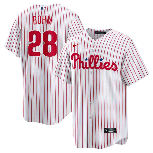 Philadelphia Phillies Alec Bohm White Replica Baseball Jersey
