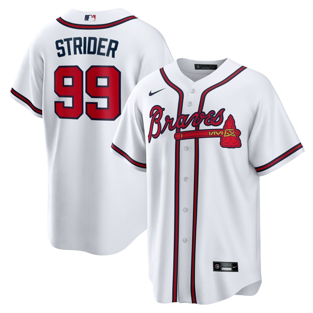 Atlanta Braves Spencer Strider White Replica Baseball Jersey