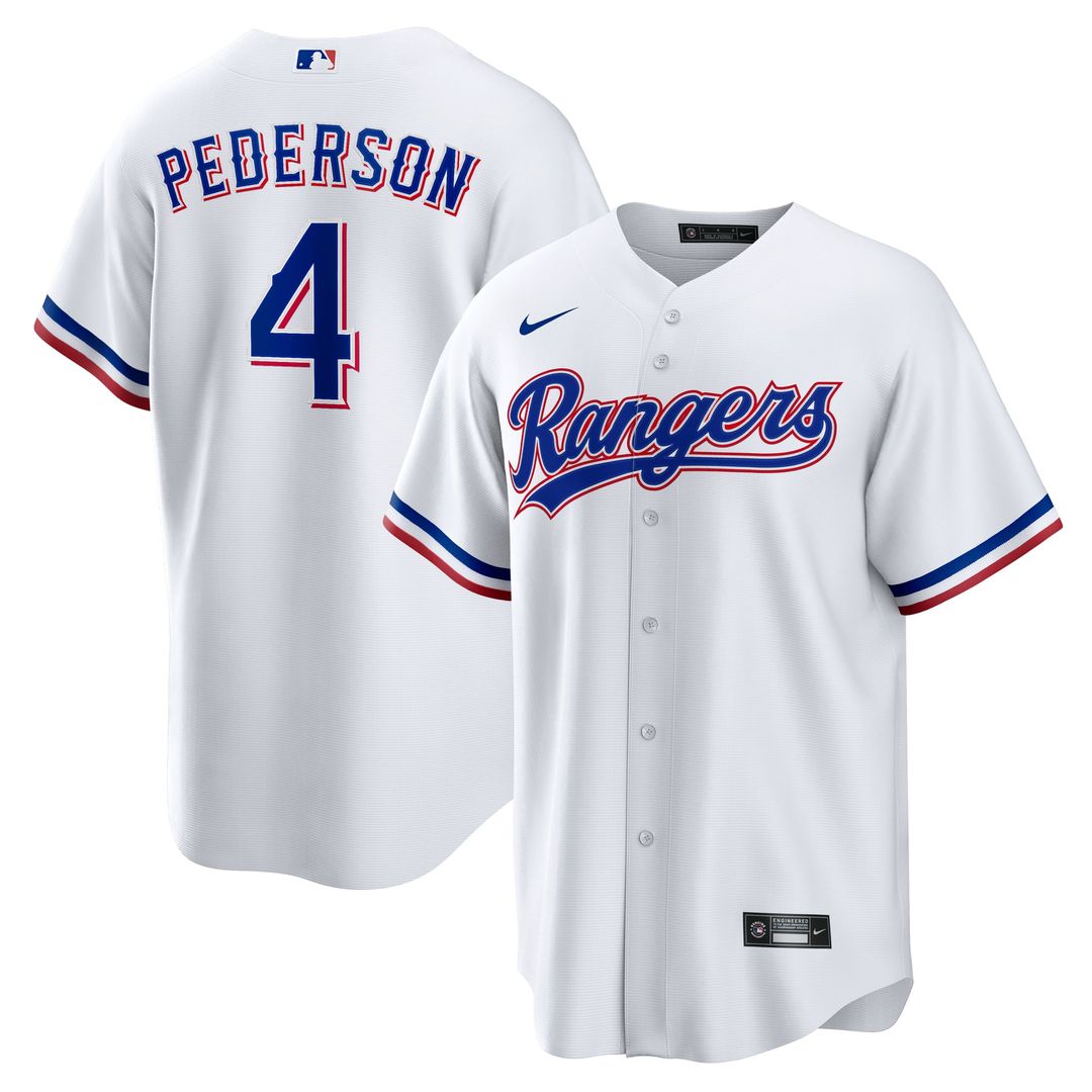Texas Rangers Joc Pederson White Home Replica Baseball Jersey