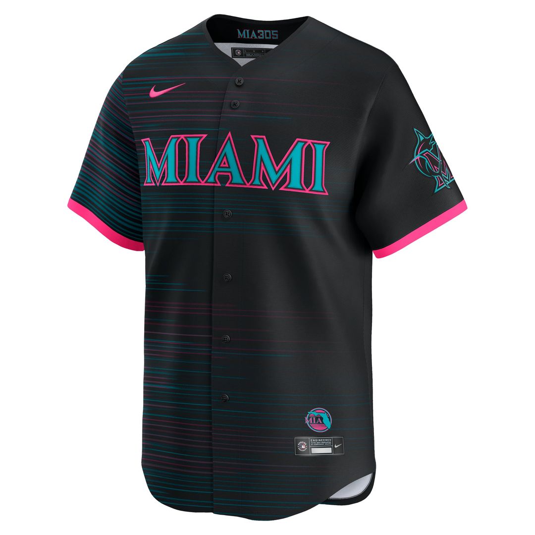 Miami Marlins Black 2025 City Connect Limited Baseball Jersey | MLB Baseball Jersey
