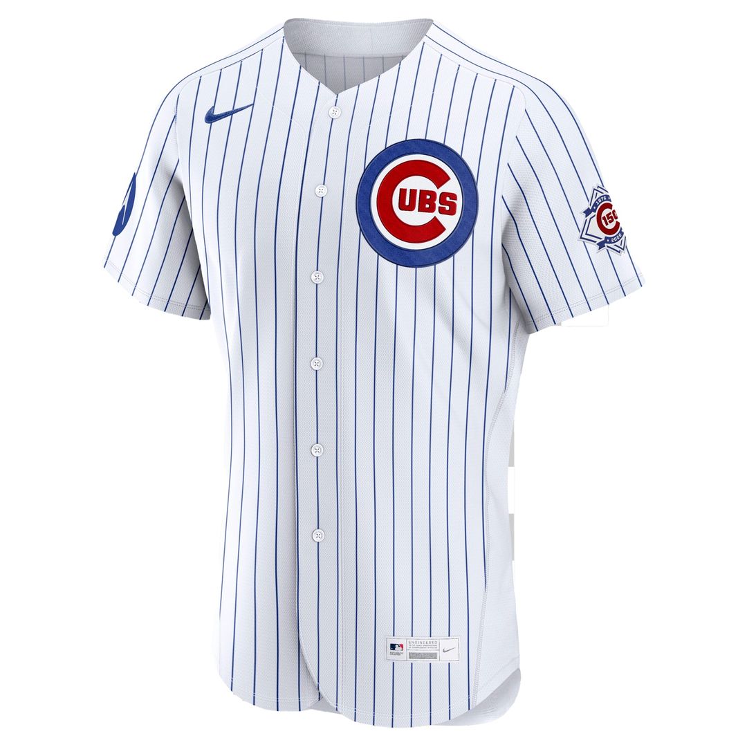 Chicago Cubs White Home Sponsor Patch Authentic Baseball Jersey | MLB Baseball Jersey