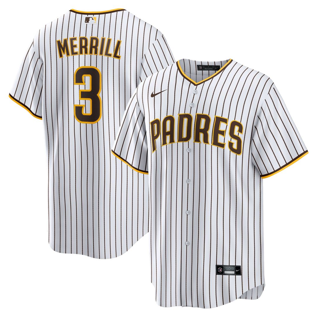San Diego Padres Jackson Merrill White Home Replica Baseball Jersey