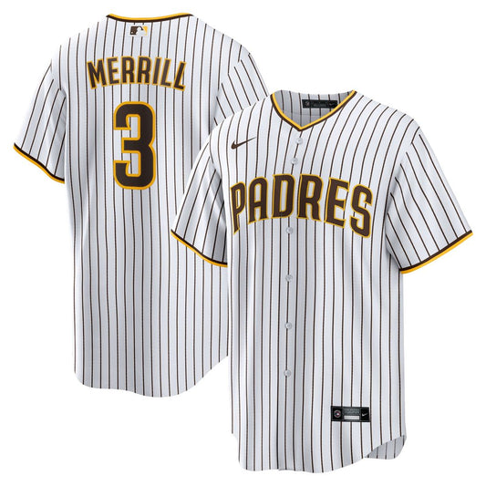San Diego Padres Jackson Merrill White Home Replica Baseball Jersey