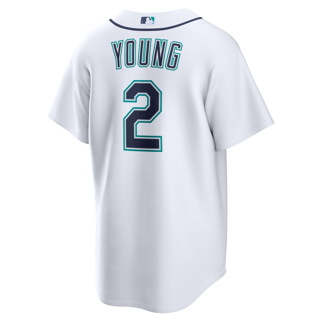 Seattle Mariners Cole Young White Home Replica Baseball Jersey | MLB Baseball Jersey