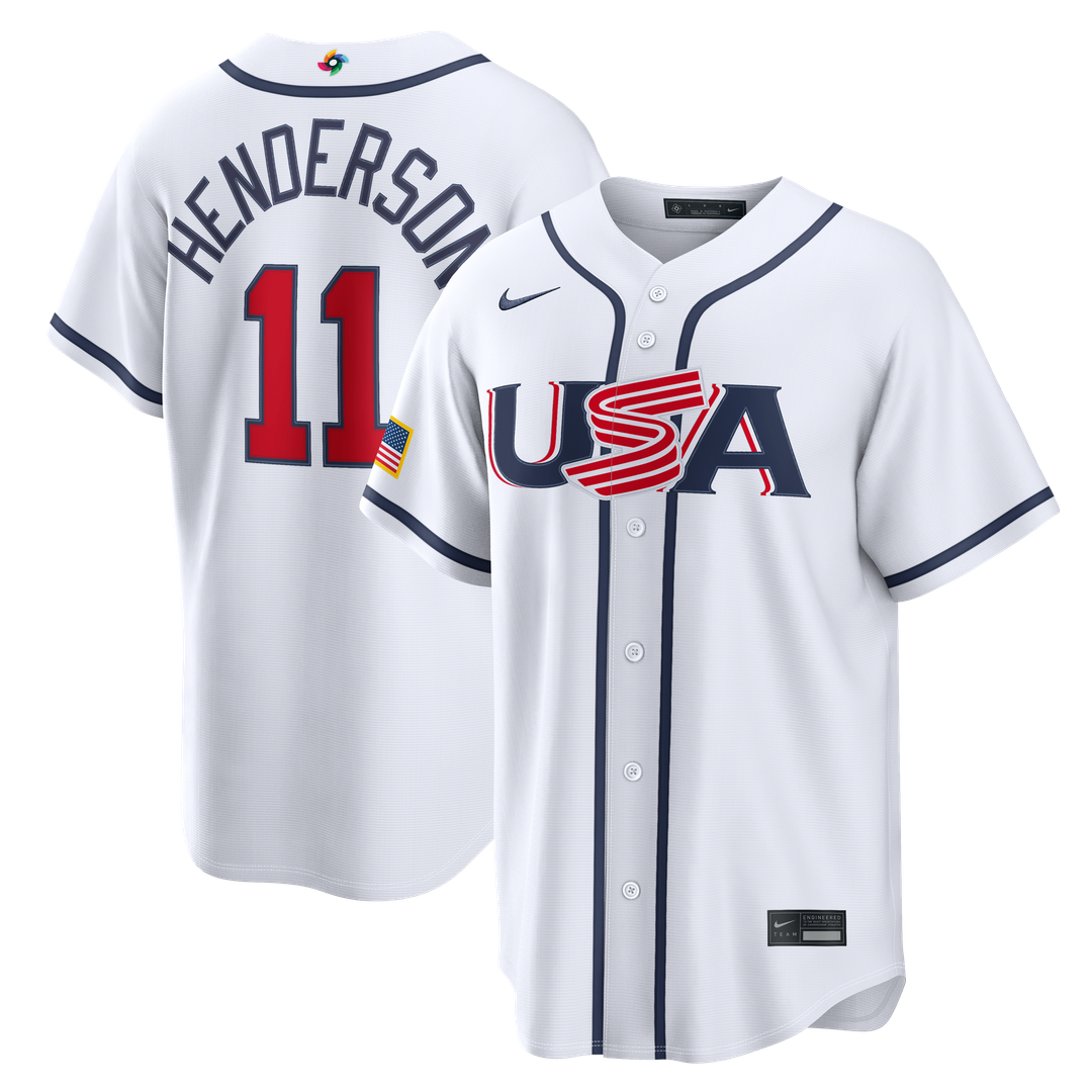 USA Baseball Gunnar Henderson White 2026 World Baseball Classic Home Stadium Baseball Jersey