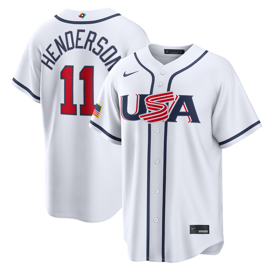 USA Baseball Gunnar Henderson White 2026 World Baseball Classic Home Stadium Baseball Jersey