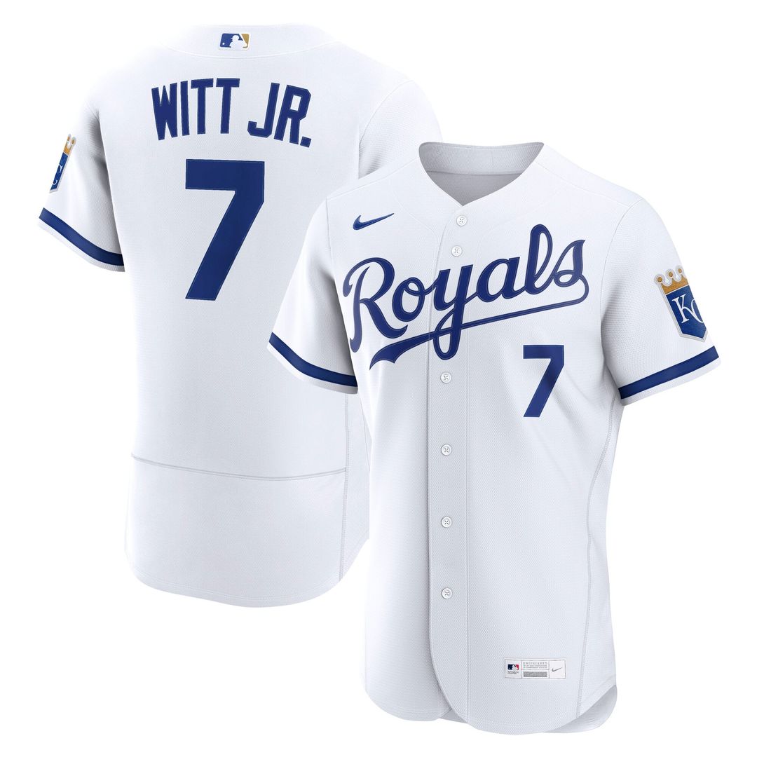 Kansas City Royals Bobby Witt Jr. White Authentic Baseball Jersey
