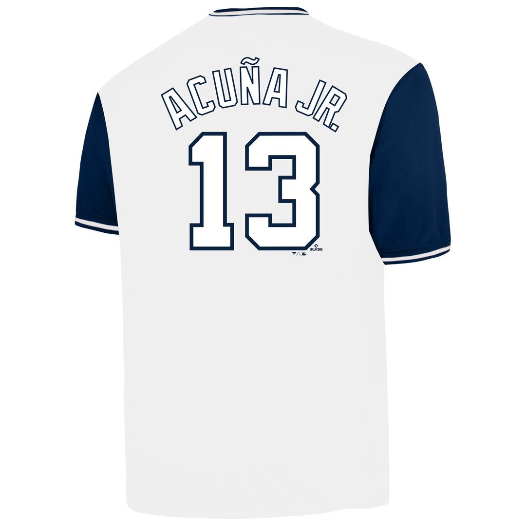 Atlanta Braves Ronald Acuña Jr. Profile White Big & Tall Name & Number Baseball Jersey | MLB Baseball Jersey