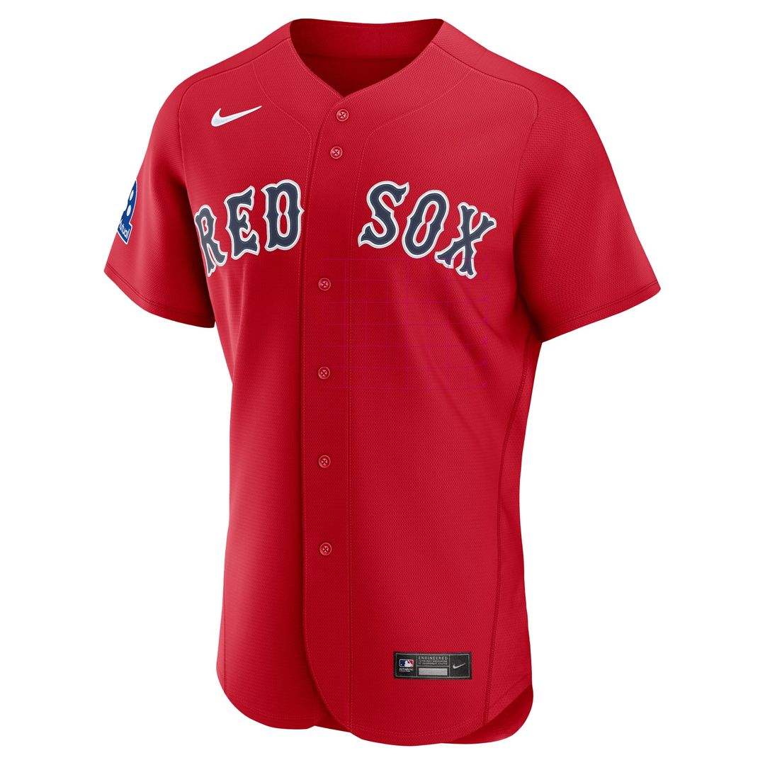 Boston Red Sox Red Alternate Sponsor Patch Authentic Baseball Jersey | MLB Baseball Jersey