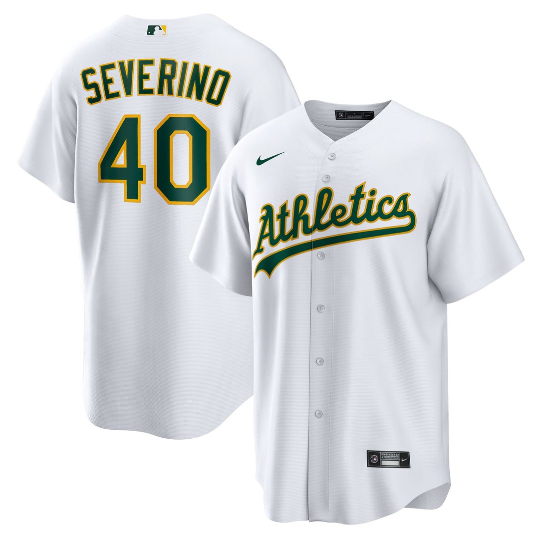 Athletics Luis Severino White Home Replica Baseball Jersey