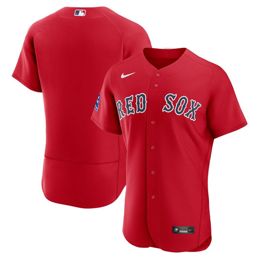 Boston Red Sox Red Alternate Sponsor Patch Authentic Baseball Jersey