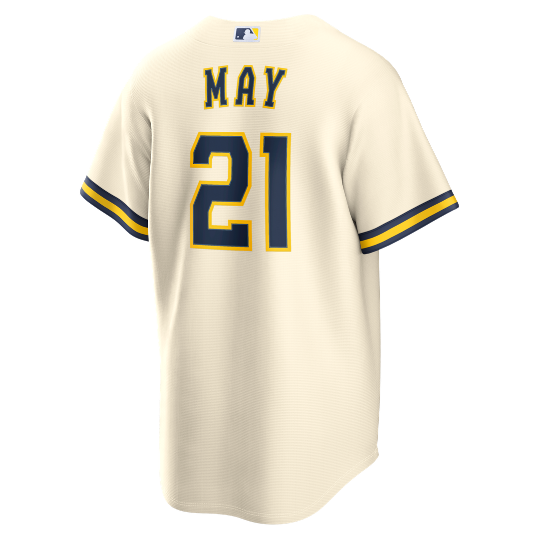 Milwaukee Brewers Dustin May Cream Home Replica Baseball Jersey | MLB Baseball Jersey