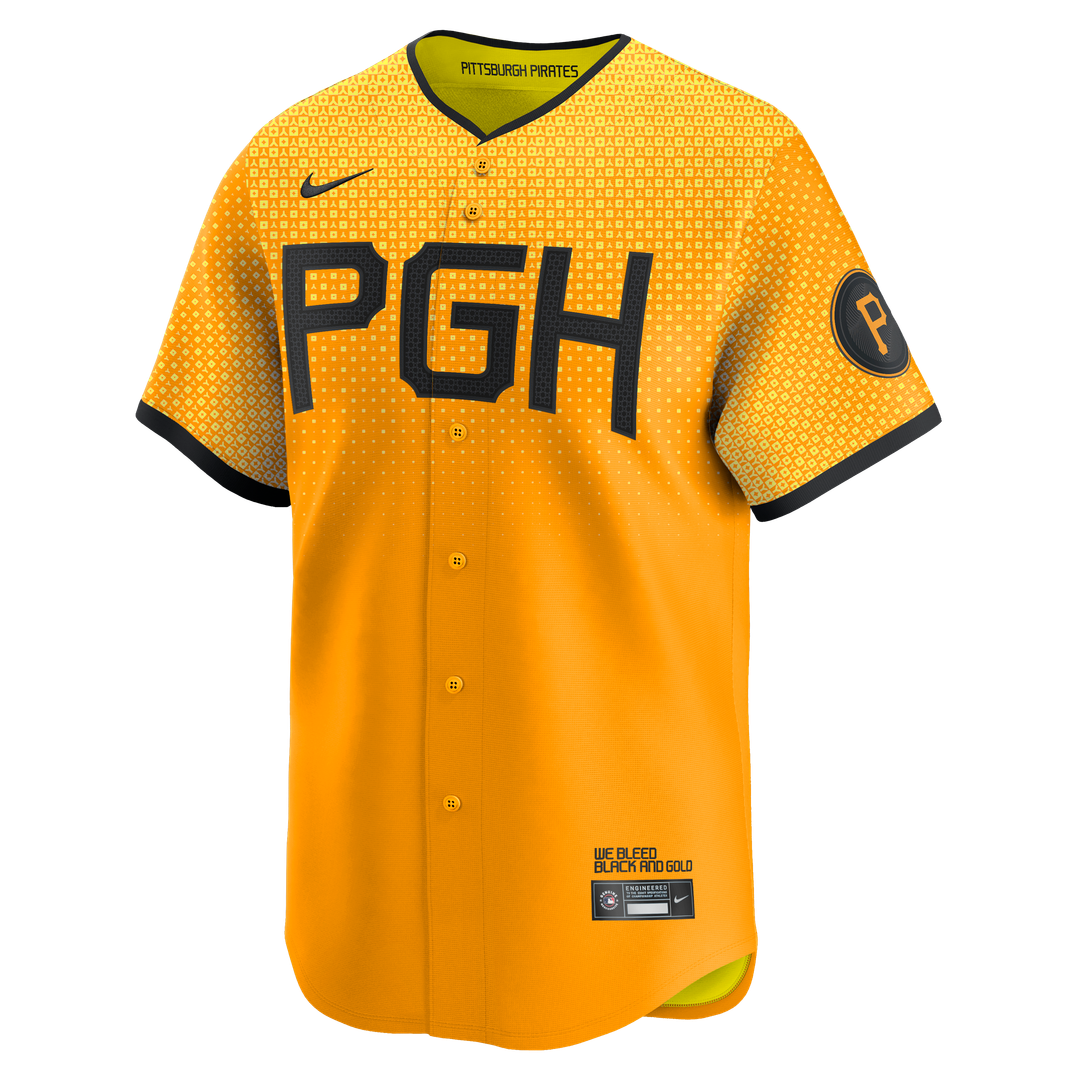 Pittsburgh Pirates Oneil Cruz Gold City Connect Limited Baseball Jersey | MLB Baseball Jersey