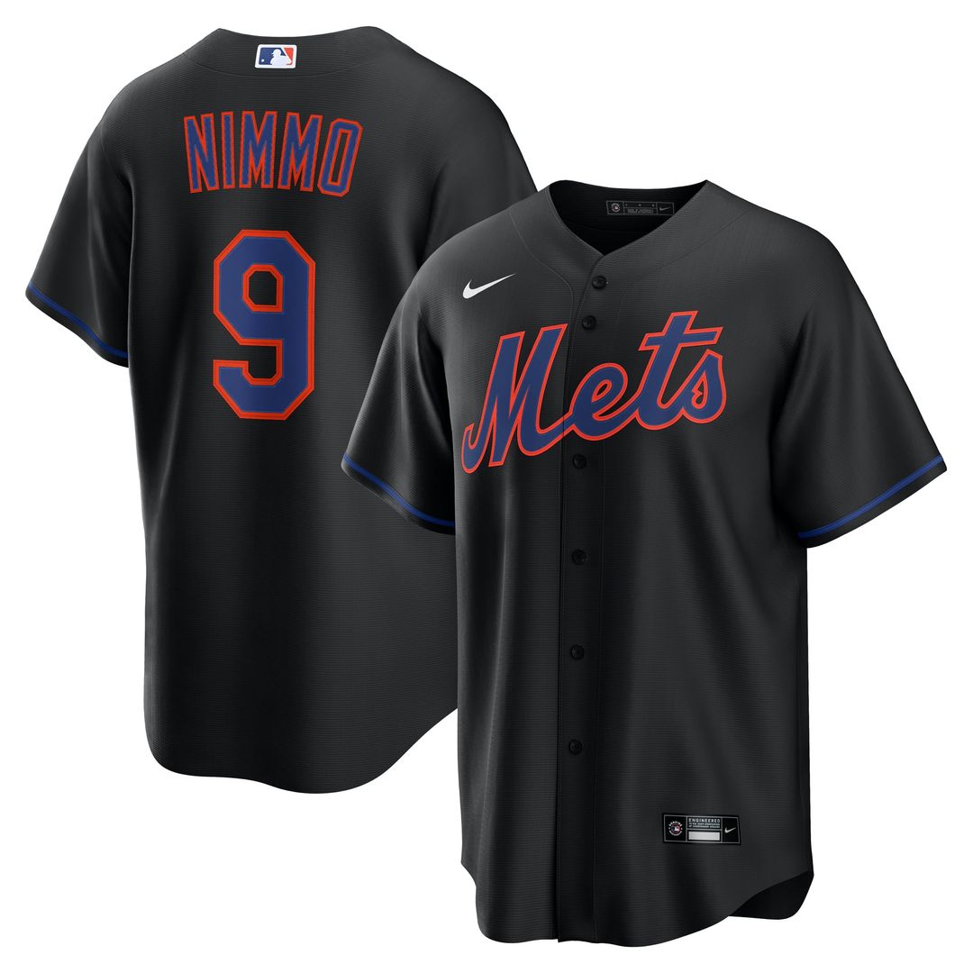 New York Mets Brandon Nimmo Black Alternate Replica Baseball Jersey