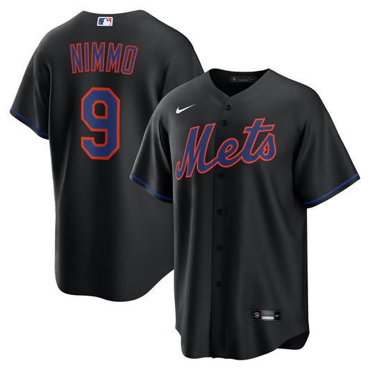 New York Mets Brandon Nimmo Black Alternate Replica Baseball Jersey