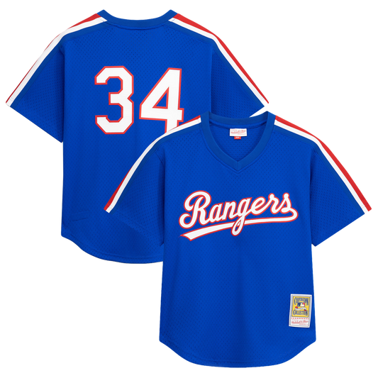 Texas Rangers Nolan Ryan Royal Big & Tall Cooperstown Mesh Batting Practice Baseball Jersey