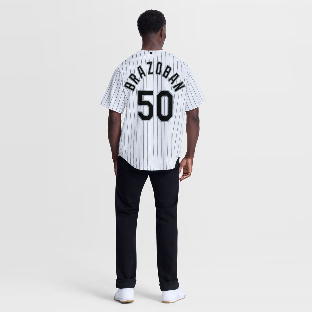 Chicago White Sox Huascar Brazoban White Home Replica Baseball Jersey | MLB Baseball Jersey