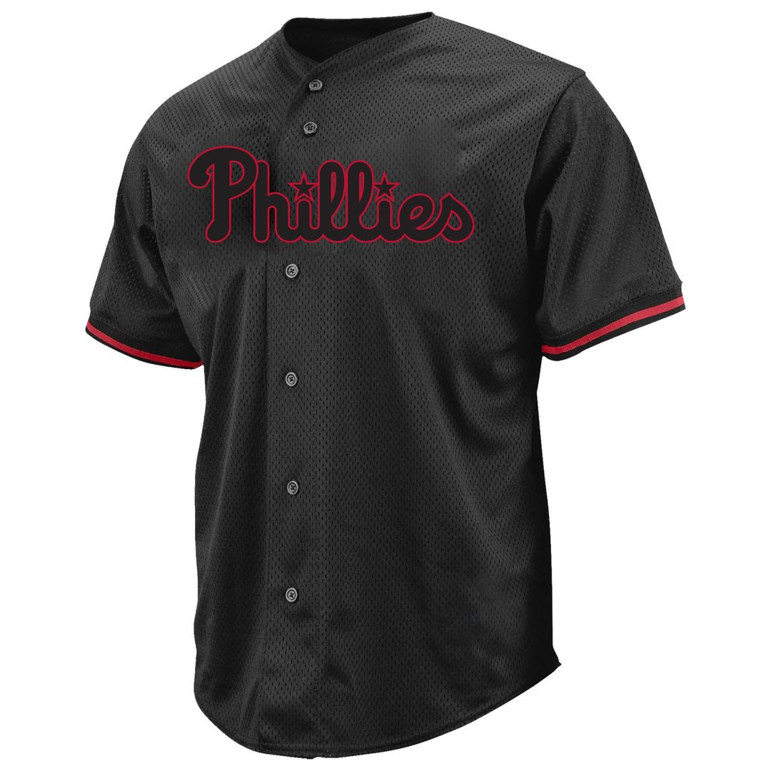 Philadelphia Phillies Profile Black Big & Tall Pop Fashion Baseball Jersey | MLB Baseball Jersey