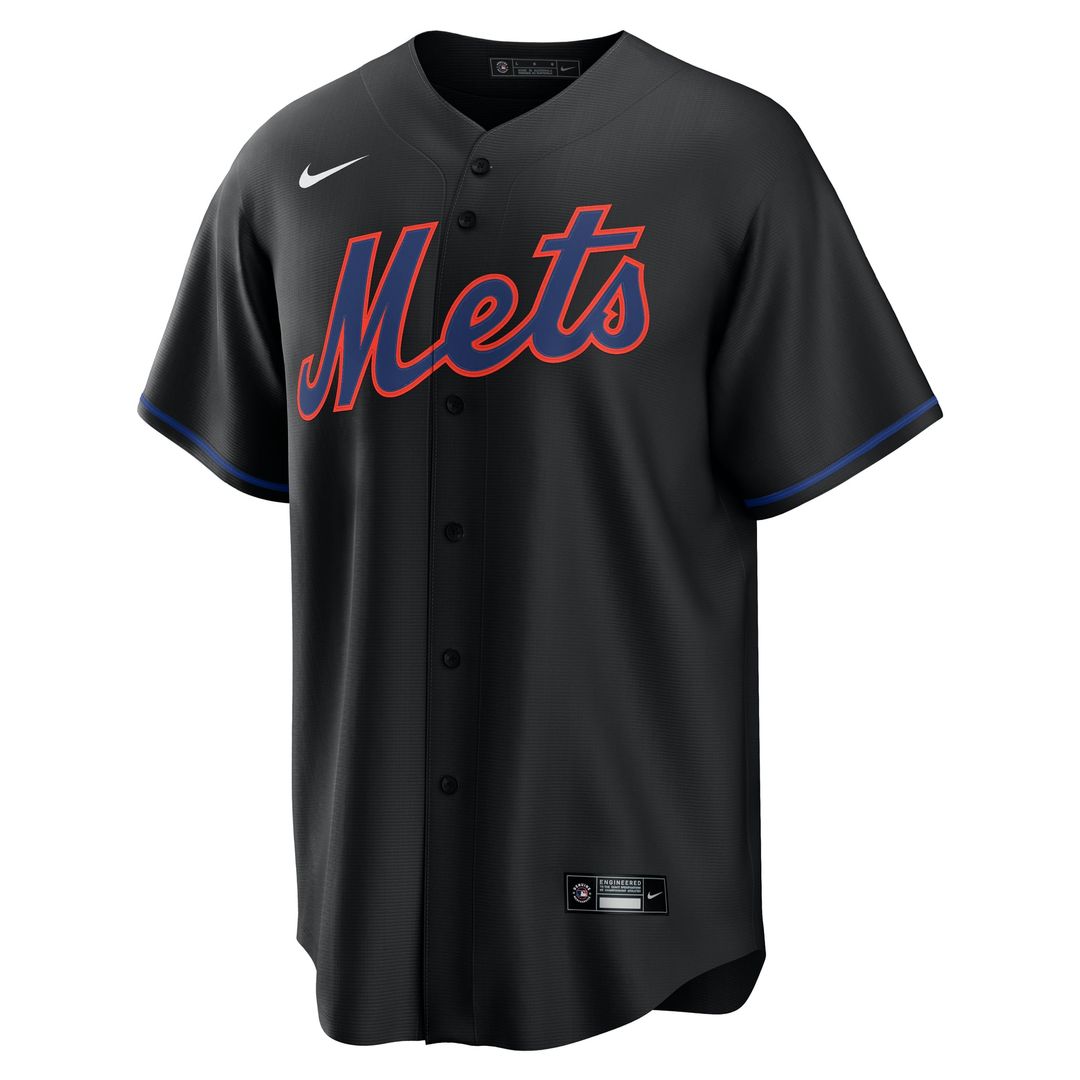 New York Mets Brandon Nimmo Black Alternate Replica Baseball Jersey | MLB Baseball Jersey