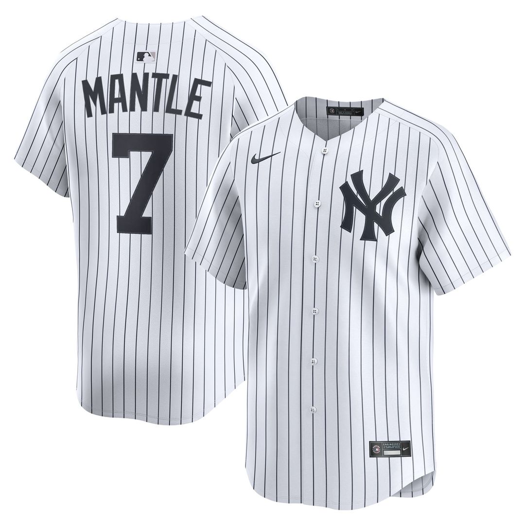 New York Yankees Mickey Mantle White Home Limited Baseball Jersey