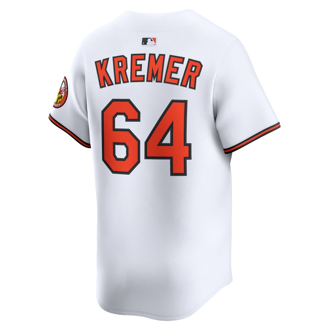 Baltimore Orioles Dean Kremer White Home Limited Baseball Jersey | MLB Baseball Jersey