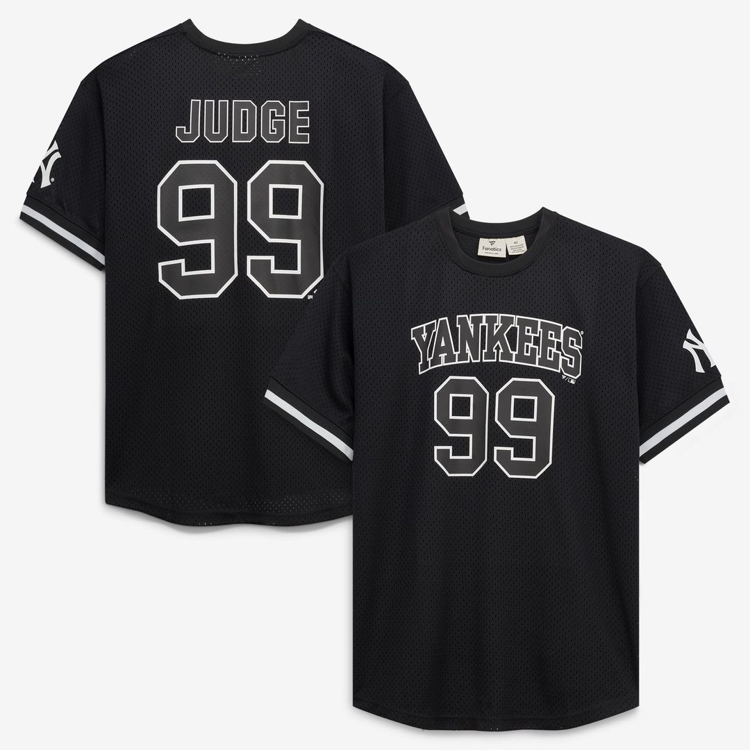 New York Yankees Aaron Judge Black/White Big & Tall Heavyweight Mesh Baseball Jersey