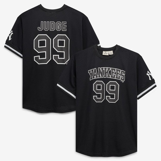 New York Yankees Aaron Judge Black/White Big & Tall Heavyweight Mesh Baseball Jersey