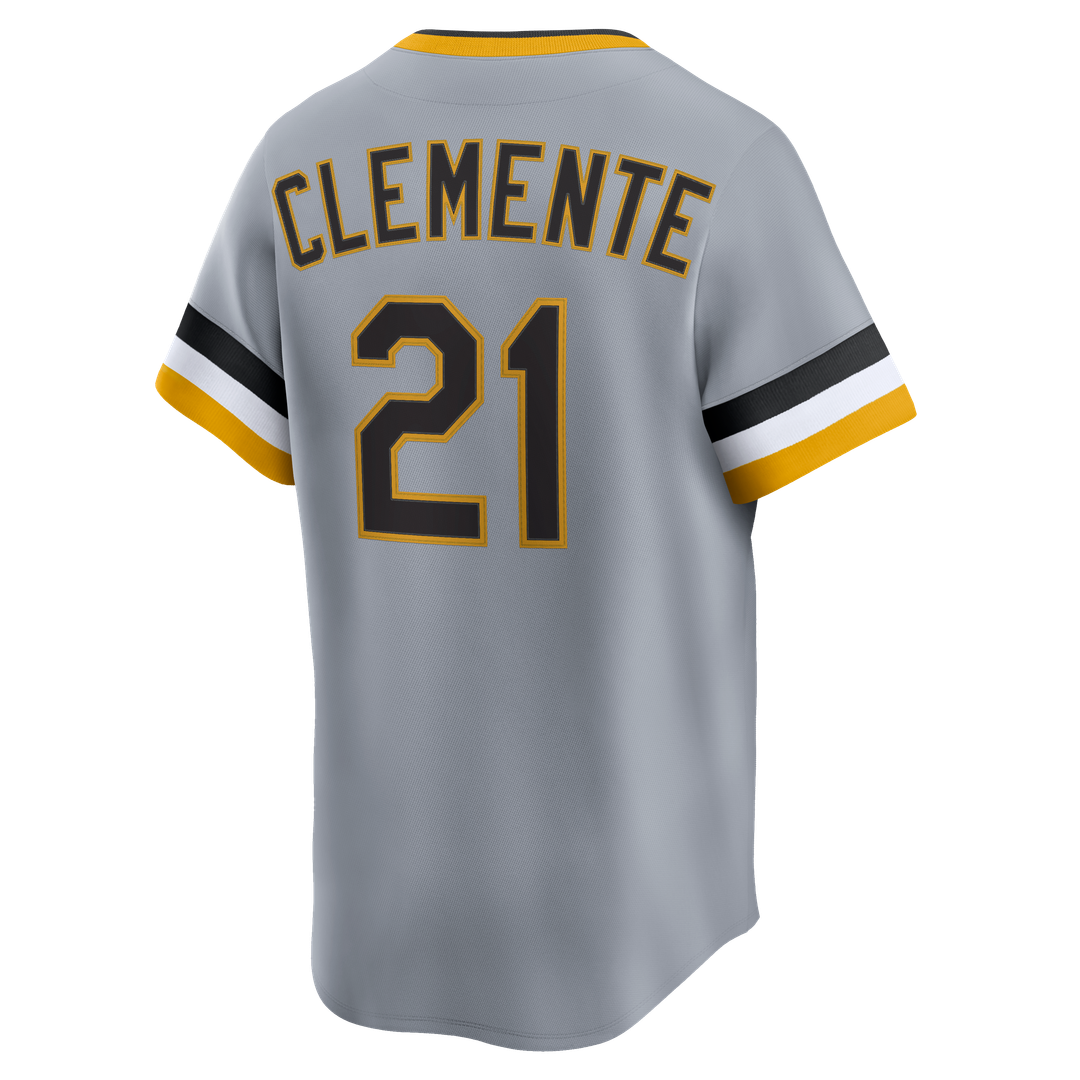 Pittsburgh Pirates Roberto Clemente Gray Throwback Cooperstown Collection Limited Baseball Jersey | MLB Baseball Jersey