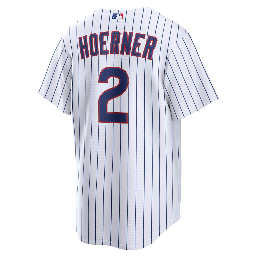 Chicago Cubs Nico Hoerner White Home Replica Baseball Jersey | MLB Baseball Jersey