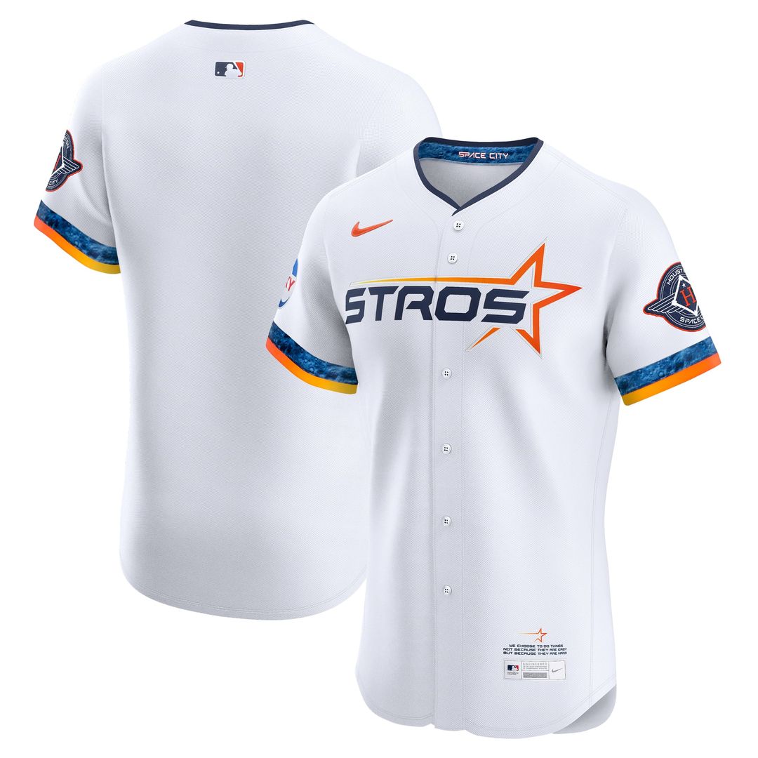 Houston Astros White 2025 City Connect Elite Baseball Jersey