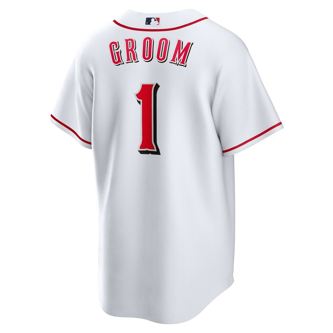 Cincinnati Reds White #1 Groom Home Replica Baseball Jersey | MLB Baseball Jersey