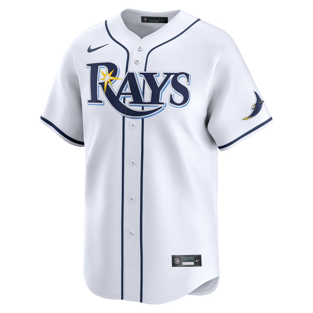 Tampa Bay Rays Brandon Lowe White Home Limited Baseball Jersey | MLB Baseball Jersey