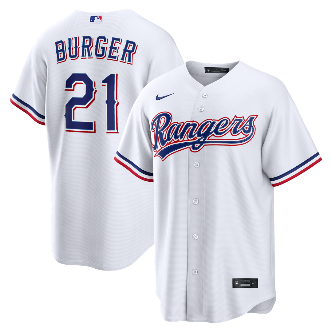 Texas Rangers Jake Burger White Home Replica Baseball Jersey