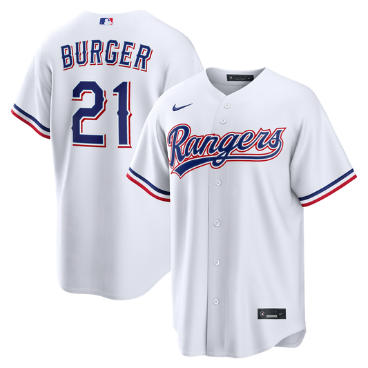 Texas Rangers Jake Burger White Home Replica Baseball Jersey