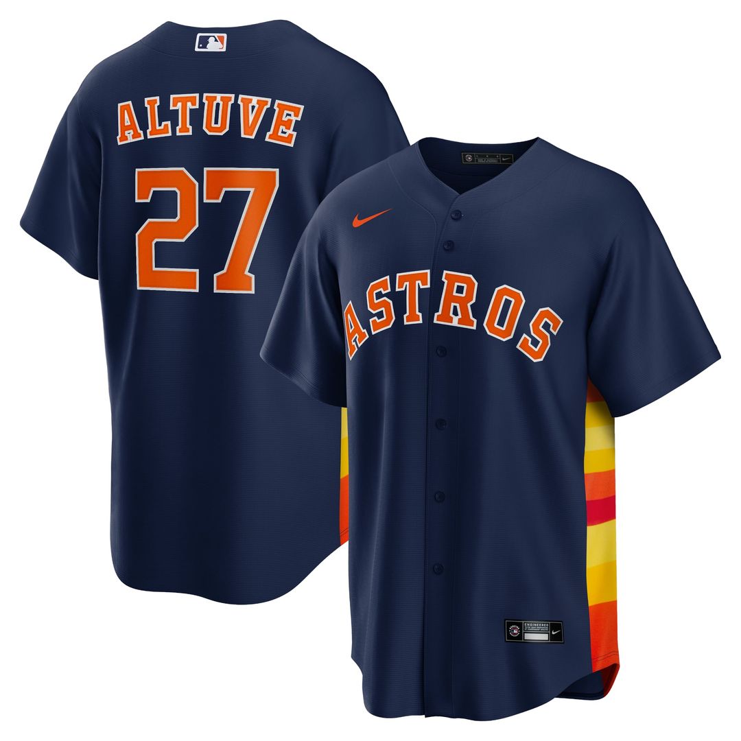 Houston Astros Jose Altuve Navy Alternate 2 Replica Baseball Jersey