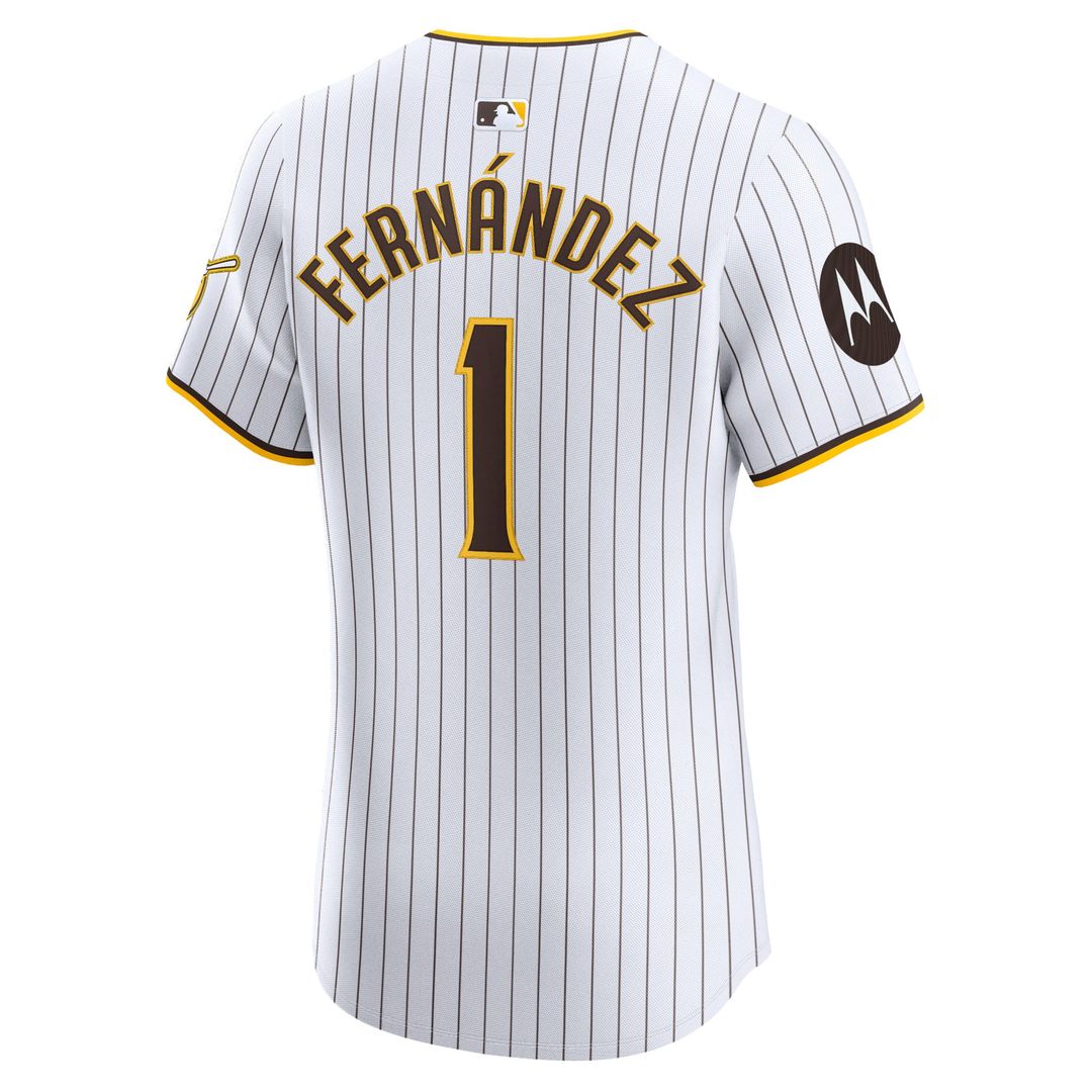 San Diego Padres Tony Fernández White Home Elite Sponsor Patch Baseball Jersey | MLB Baseball Jersey