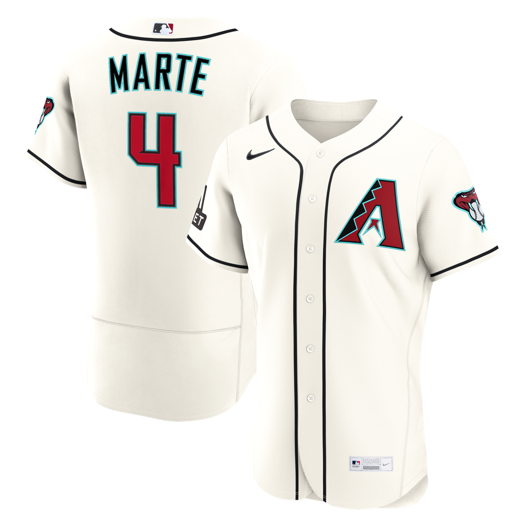 Arizona Diamondbacks Ketel Marte Cream Home Authentic Sponsor Patch Baseball Jersey