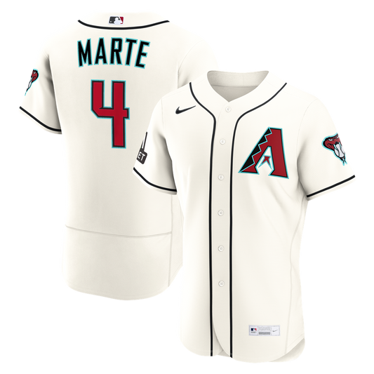 Arizona Diamondbacks Ketel Marte Cream Home Authentic Sponsor Patch Baseball Jersey