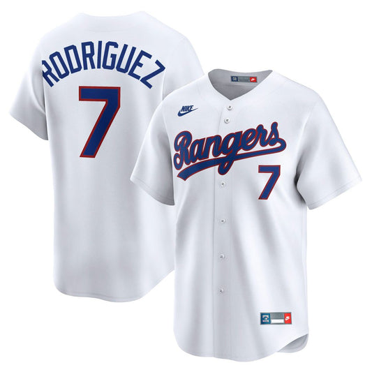 Texas Rangers Ivan Rodriguez White Throwback Cooperstown Collection Limited Baseball Jersey