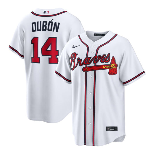 Atlanta Braves Mauricio Dubón White Home Replica Baseball Jersey