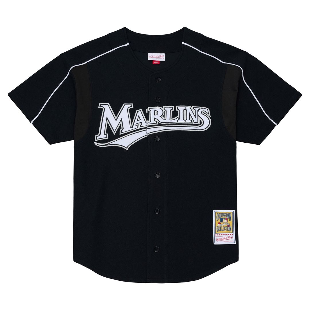 Florida Marlins Miguel Cabrera Black 2003 Cooperstown Mesh Batting Practice Button-Up Baseball Jersey | MLB Baseball Jersey